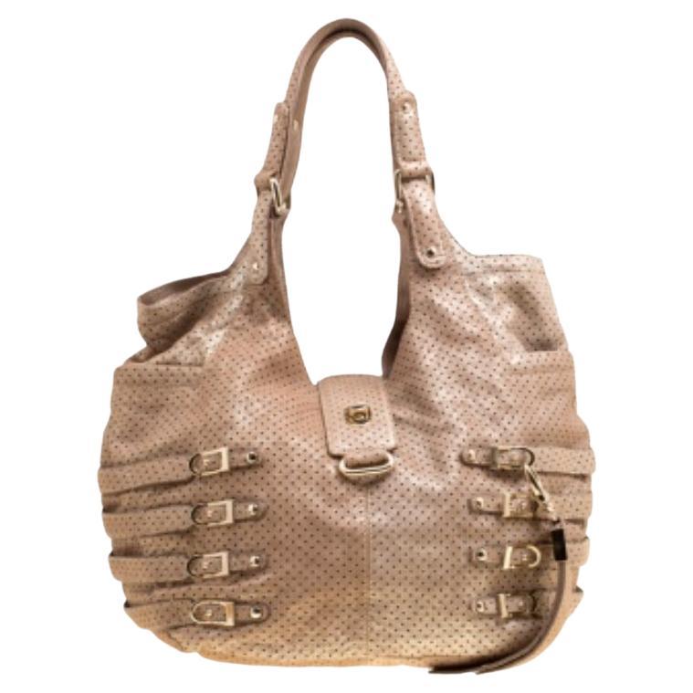Jimmy Choo Bolso de hombro con hebilla Bardia de piel perforada dorada en venta