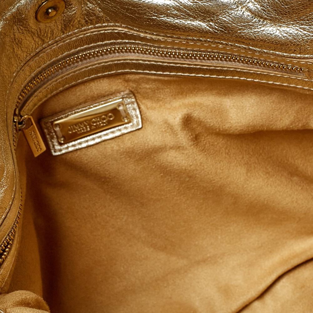 Jimmy Choo Gold Woven Leather Chandra Clutch 3