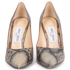 JIMMY CHOO gradient taupe PYTHON ABEL 100 Pumps Shoes 37.5