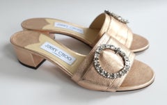Jimmy Choo Granger Kristallverzierte Sandalen Rose Gold