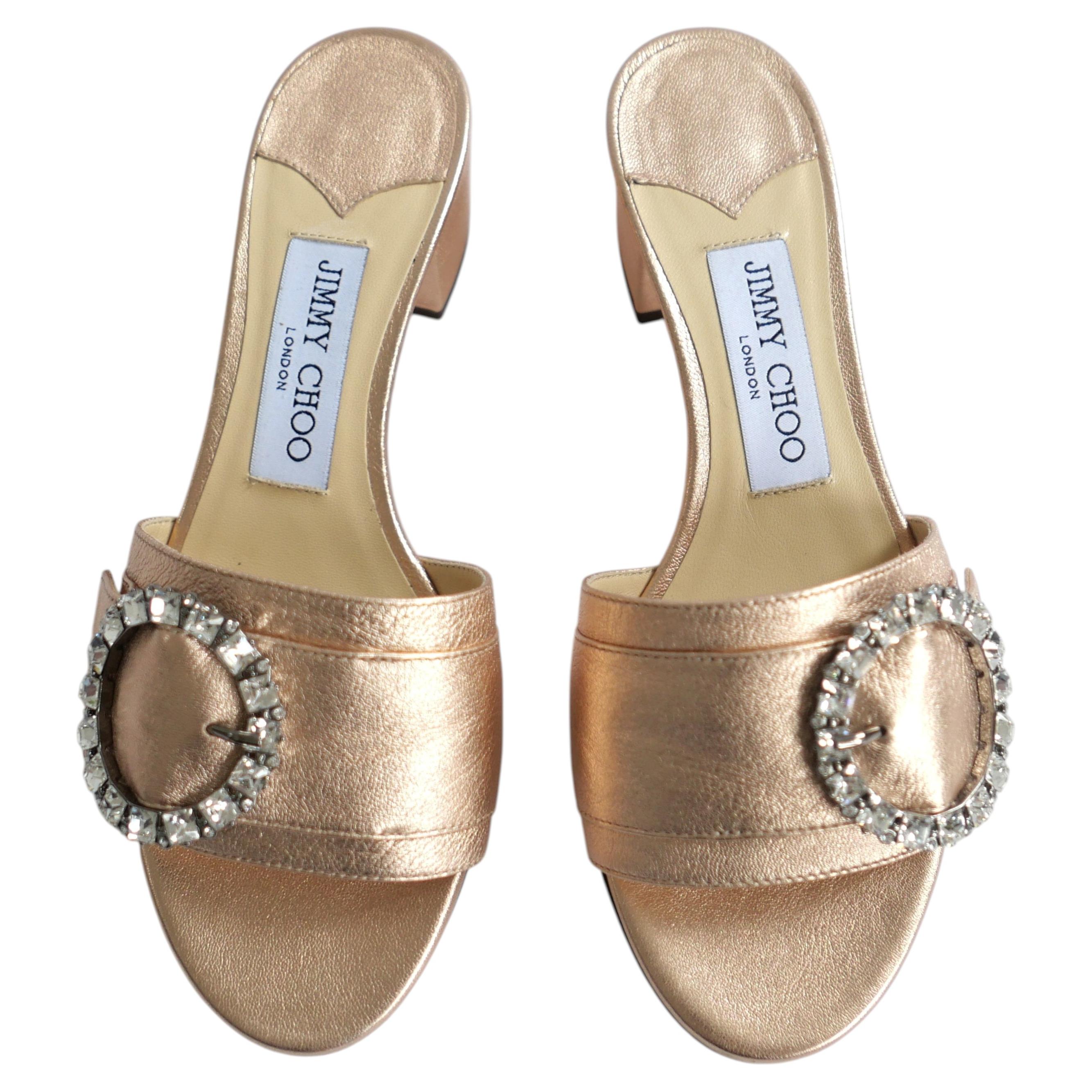 Jimmy Choo - Granger - Sandales ornées de cristaux - Or rose