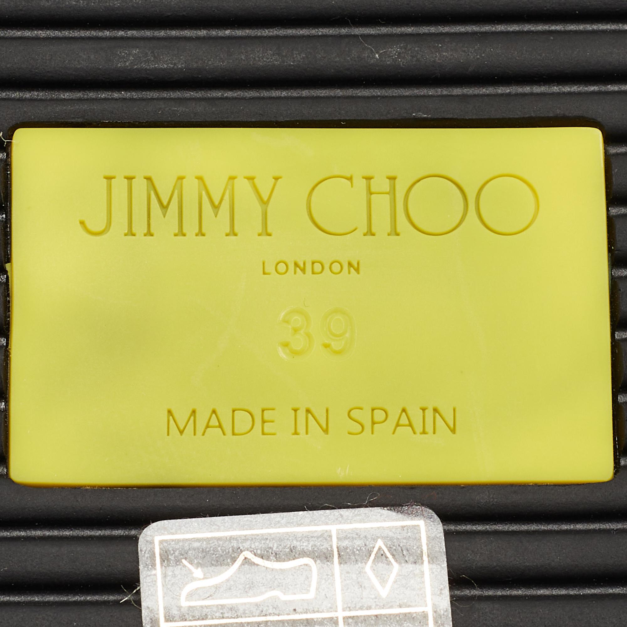 Jimmy Choo Green Canvas Logo Wedge Sandals Size 39 1