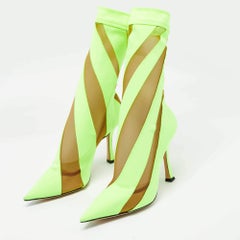 Jimmy Choo Green Mesh and Nylon Sock Boots Size 39