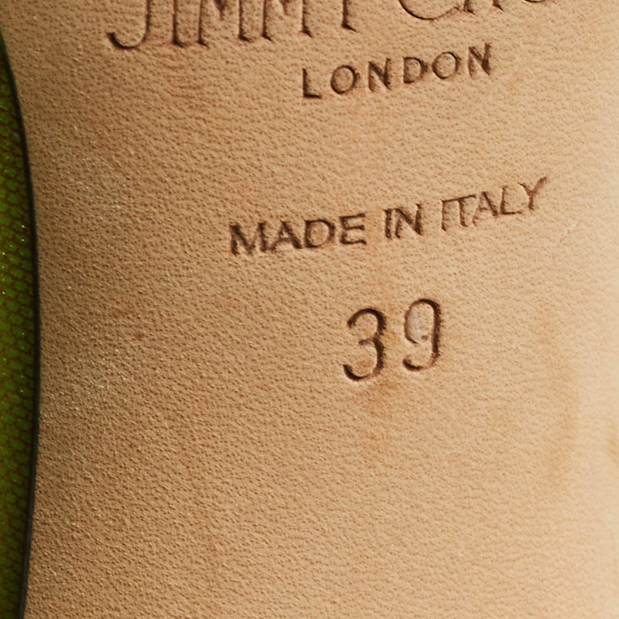 Jimmy Choo - Bottes chaussettes vertes en maille et nylon, taille 39 en vente 3