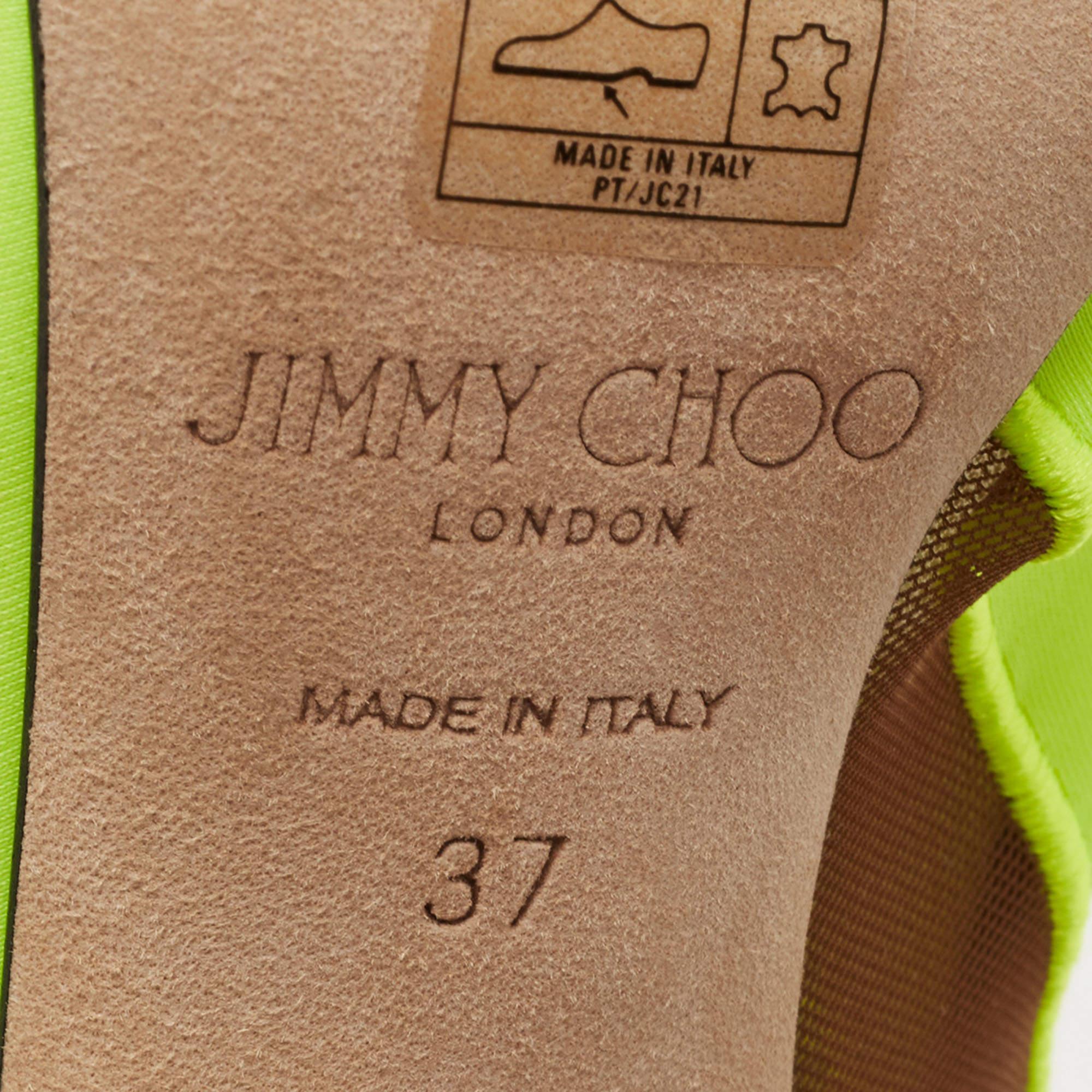 Jimmy Choo Grüne Nylon-Sockenstiefel Größe 37 im Angebot 3