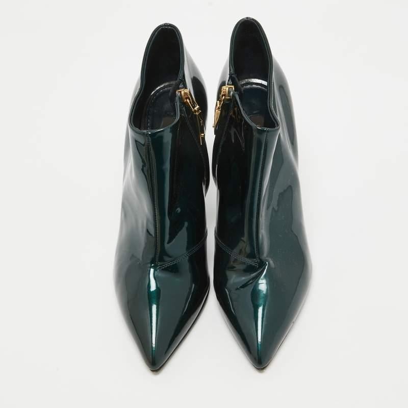 Jimmy Choo Botines de charol verde Talla 35.5 Negro en venta
