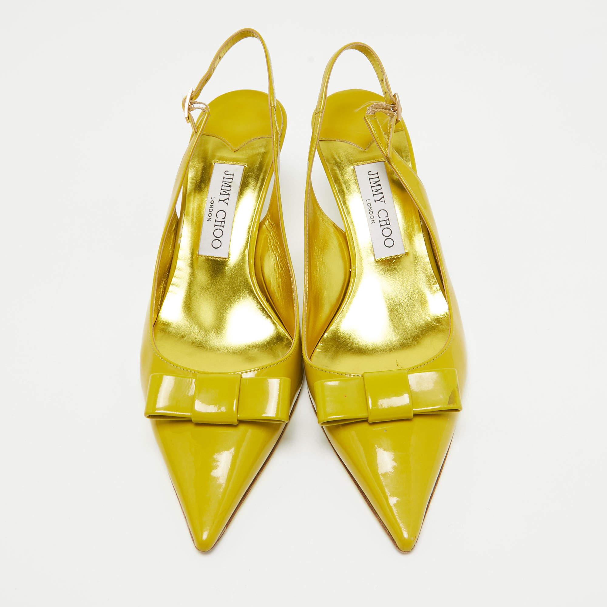 Arancia Jimmy Choo - Pumps in pelle verniciata verde taglia 39