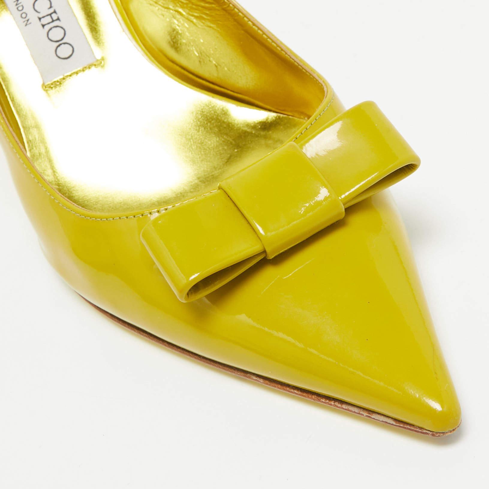 Jimmy Choo - Pumps in pelle verniciata verde taglia 39 2