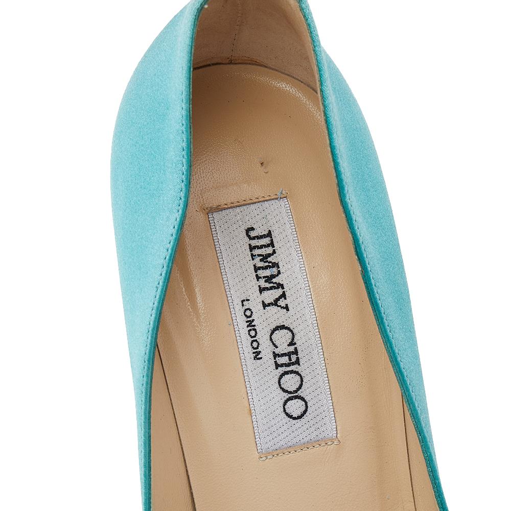 Jimmy Choo Green Satin Pointed Toe Pumps Size 38.5 2