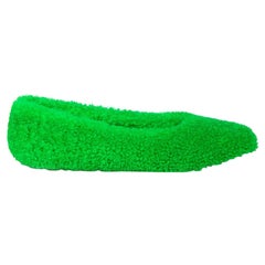 Jimmy Choo Green Shearling Merlin Flats Size IT 39.5
