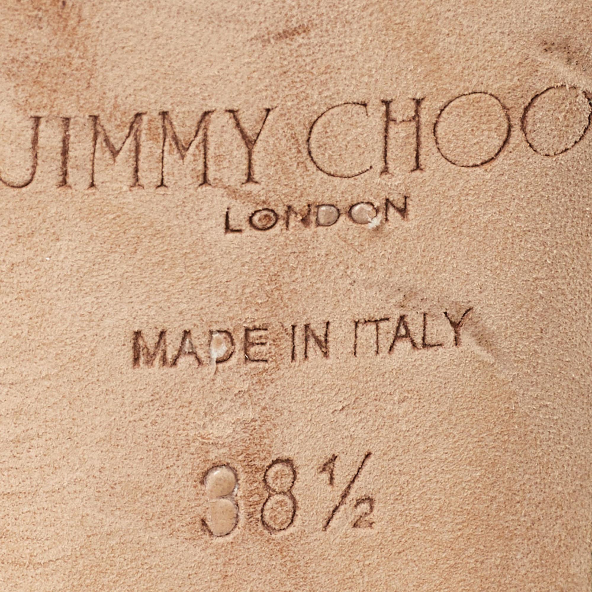 Jimmy Choo - Sandales à lanières à la cheville en daim vert, taille 38,5 en vente 4