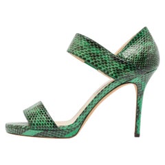 Jimmy Choo Green Watersnake Tallow Sandals Size 41