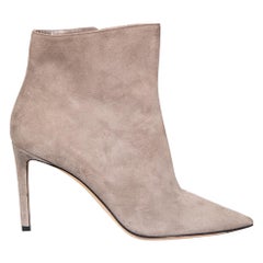 Jimmy Choo Grey Heeled Ankle Suede Boots Size IT 39