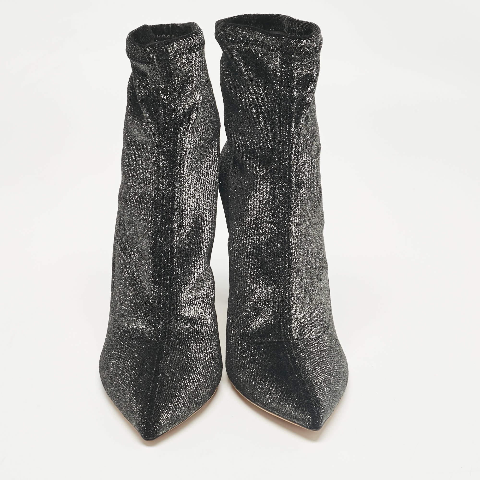 Jimmy Choo Botines de tela de lúrex gris Talla 40.5 Negro en venta