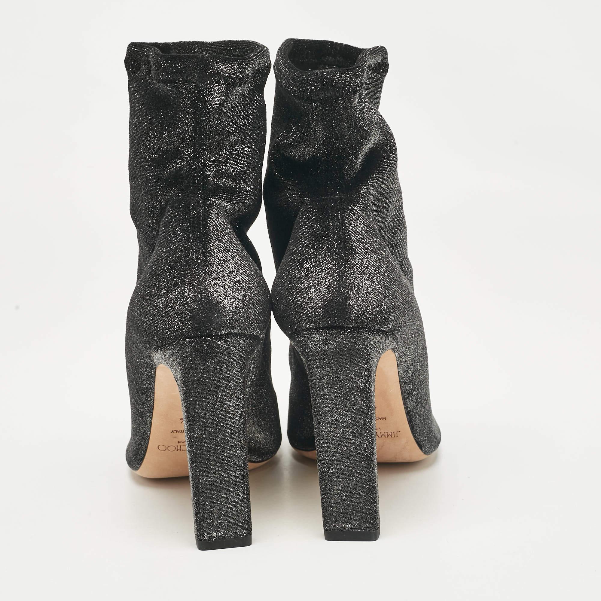 De las mujeres Jimmy Choo Botines de tela de lúrex gris Talla 40.5 en venta