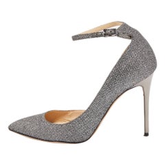 Jimmy Choo Grey Lurex Fabric Lucy Pumps Size 36