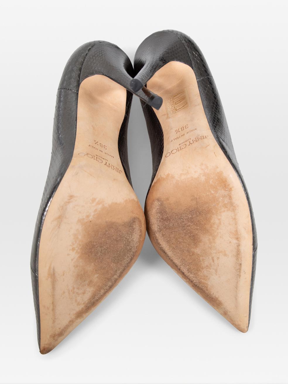 Gris Jimmy Choo Escarpins Anouk gaufrés en métal gris Taille IT 38.5 en vente