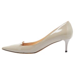 Jimmy Choo Grey Patent Leather Allure Pumps Size 38.5