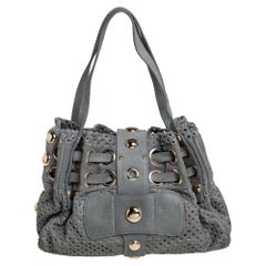 Jimmy Choo Grey Perforated Suede Riki Tote