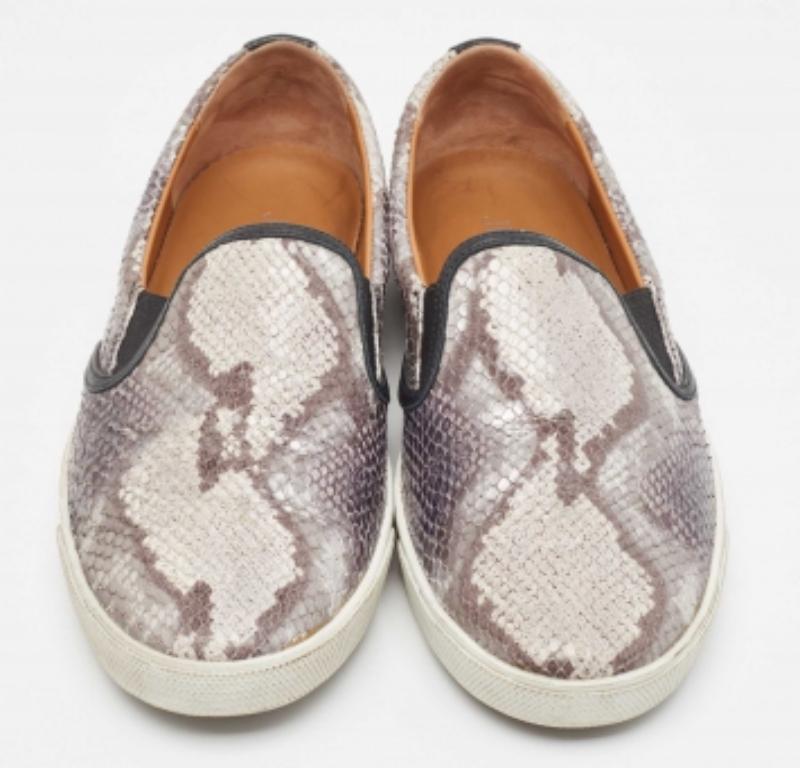 De las mujeres Jimmy Choo Zapatillas Demi Slip On Piel Pitón Gris Tamaño 40 en venta