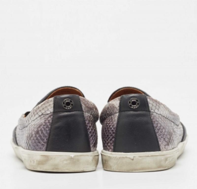 Jimmy Choo Zapatillas Demi Slip On Piel Pitón Gris Tamaño 40 en venta 1