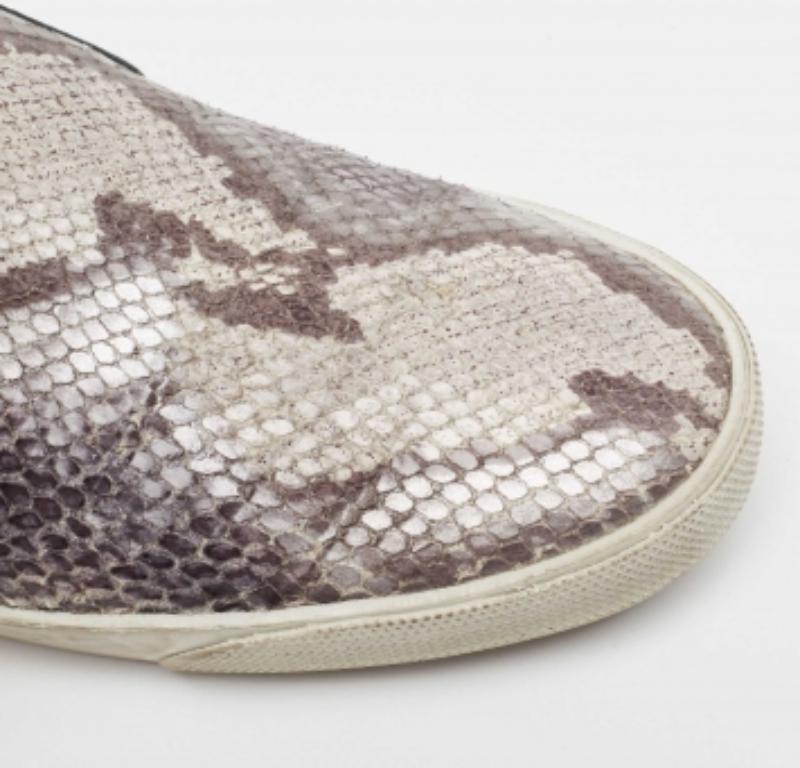 Jimmy Choo Zapatillas Demi Slip On Piel Pitón Gris Tamaño 40 en venta 3
