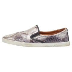 Jimmy Choo Zapatillas Demi Slip On Piel Pitón Gris Tamaño 40