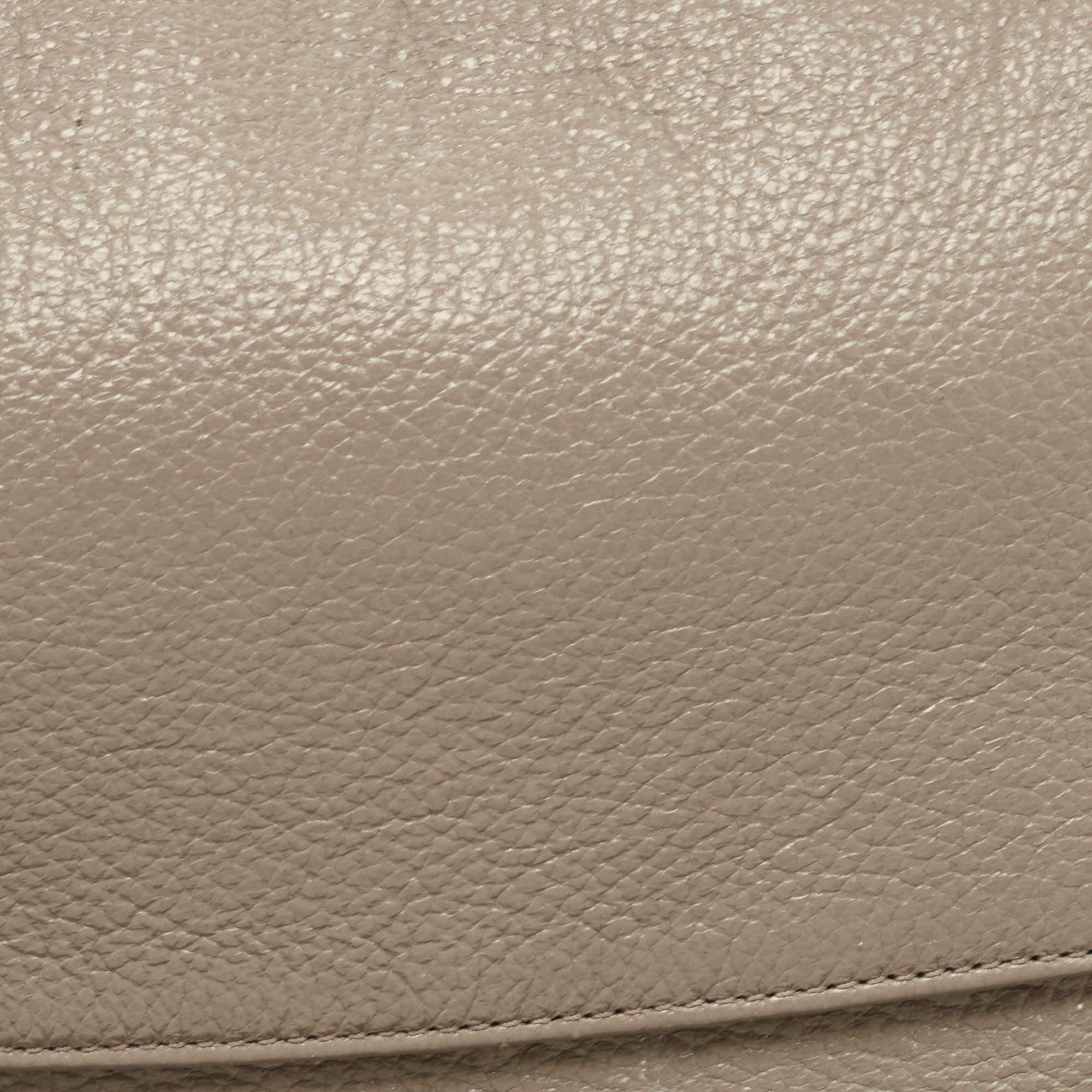 Jimmy Choo Grey Shimmer Leather Flap Shoulder Bag 8