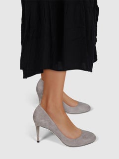 Jimmy Choo Grey Suede Almond Toe Pumps Size IT 35