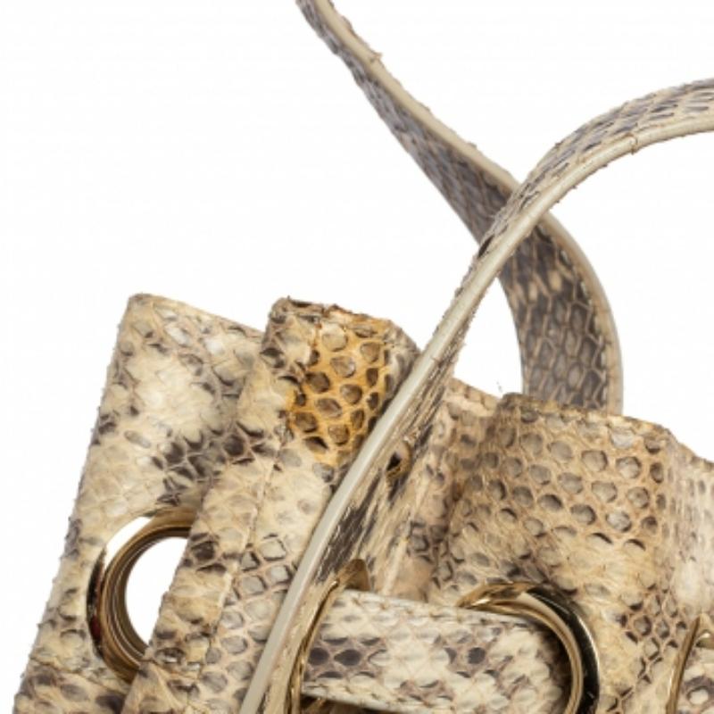 Jimmy Choo Grau/Weiß Wasserschlangen Ramona Umhängetasche (Braun)
