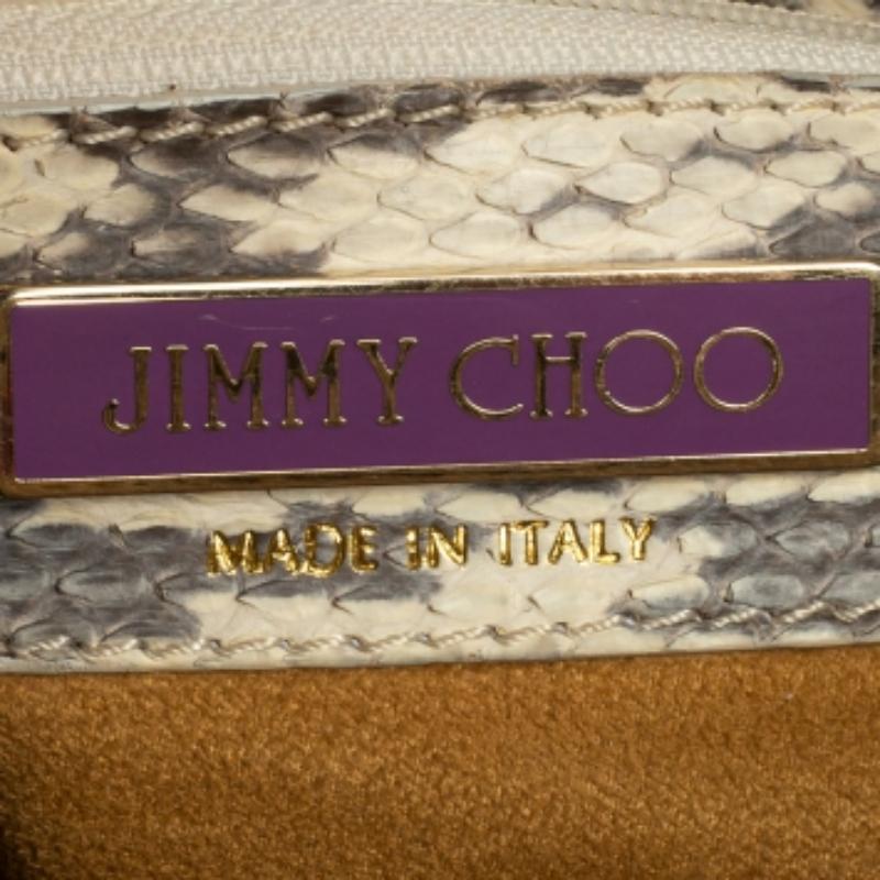 Jimmy Choo Grau/Weiß Wasserschlangen Ramona Umhängetasche 2