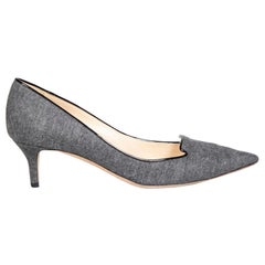 Jimmy Choo Grey Wool Pointed Toe Pumps Size IT 36