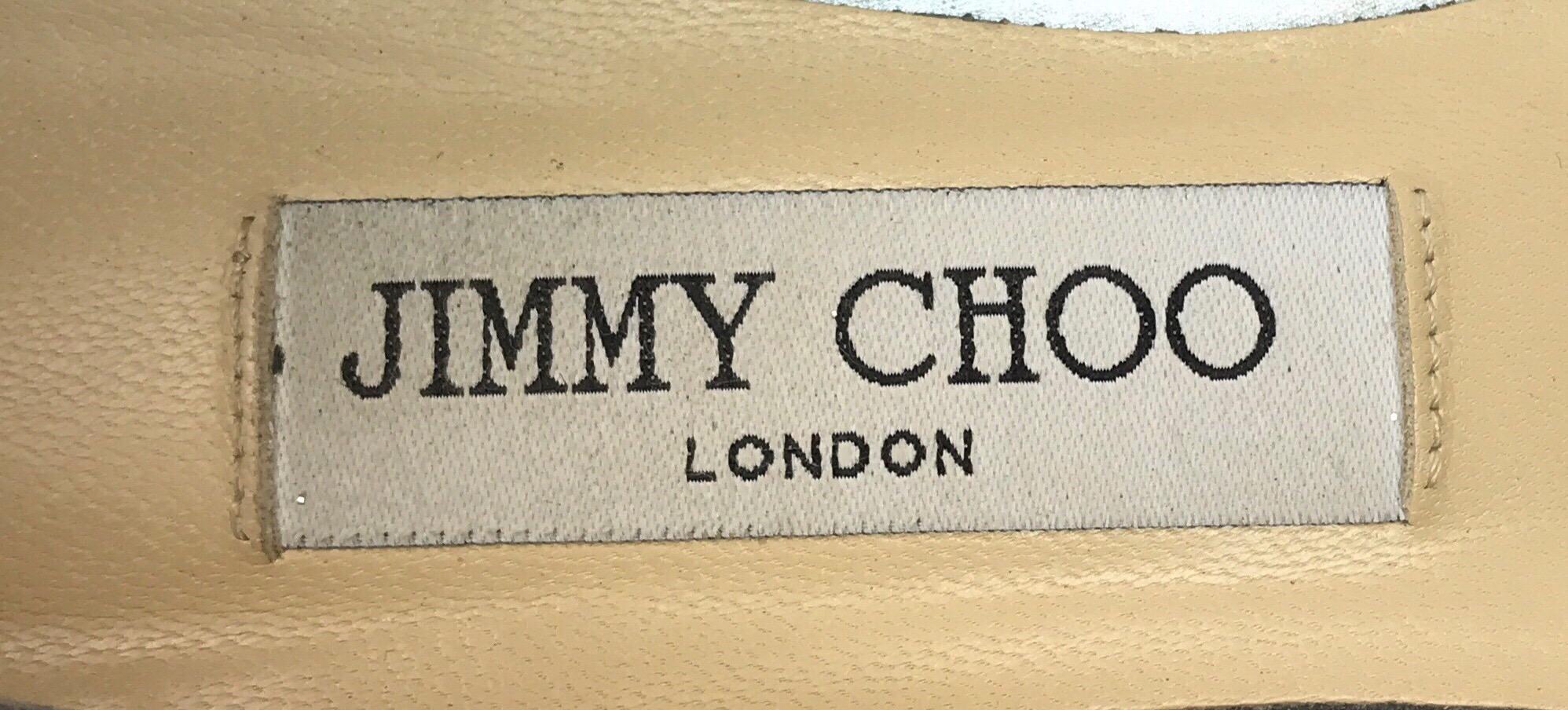 Jimmy Choo a punta in metallo color canna di fucile-39 in vendita 3