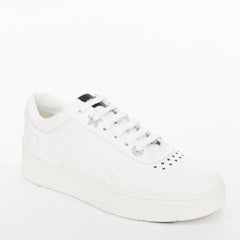 JIMMY CHOO Hawaii Crystal low top calf leather platform white sneakers EU39