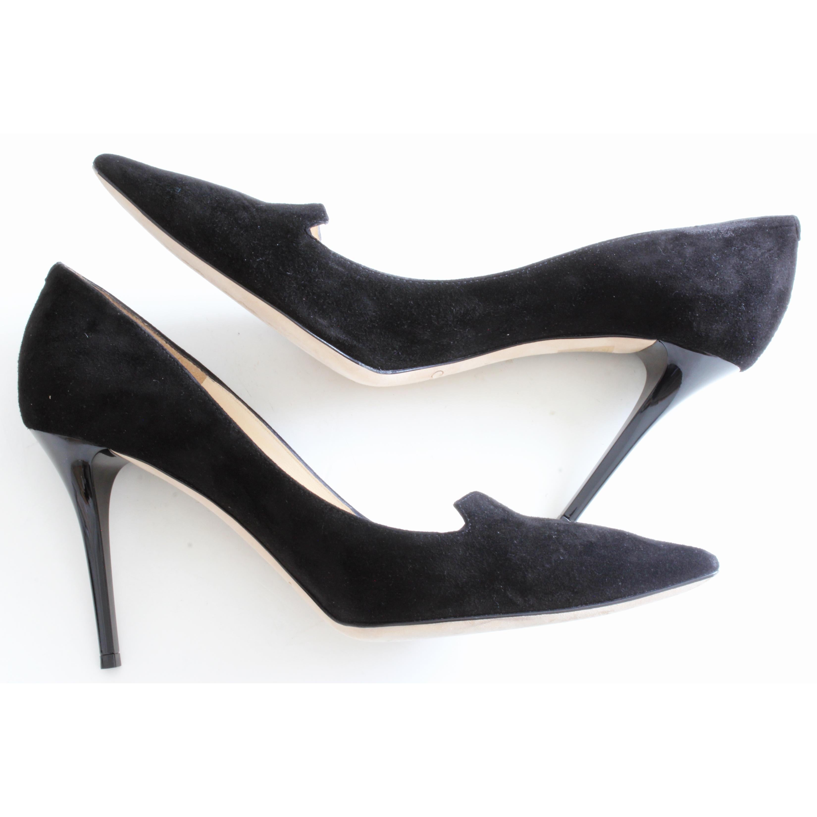 Jimmy Choo Heels Black Stiletto Pumps 247 Alia Suede Leather with Box For Sale 6