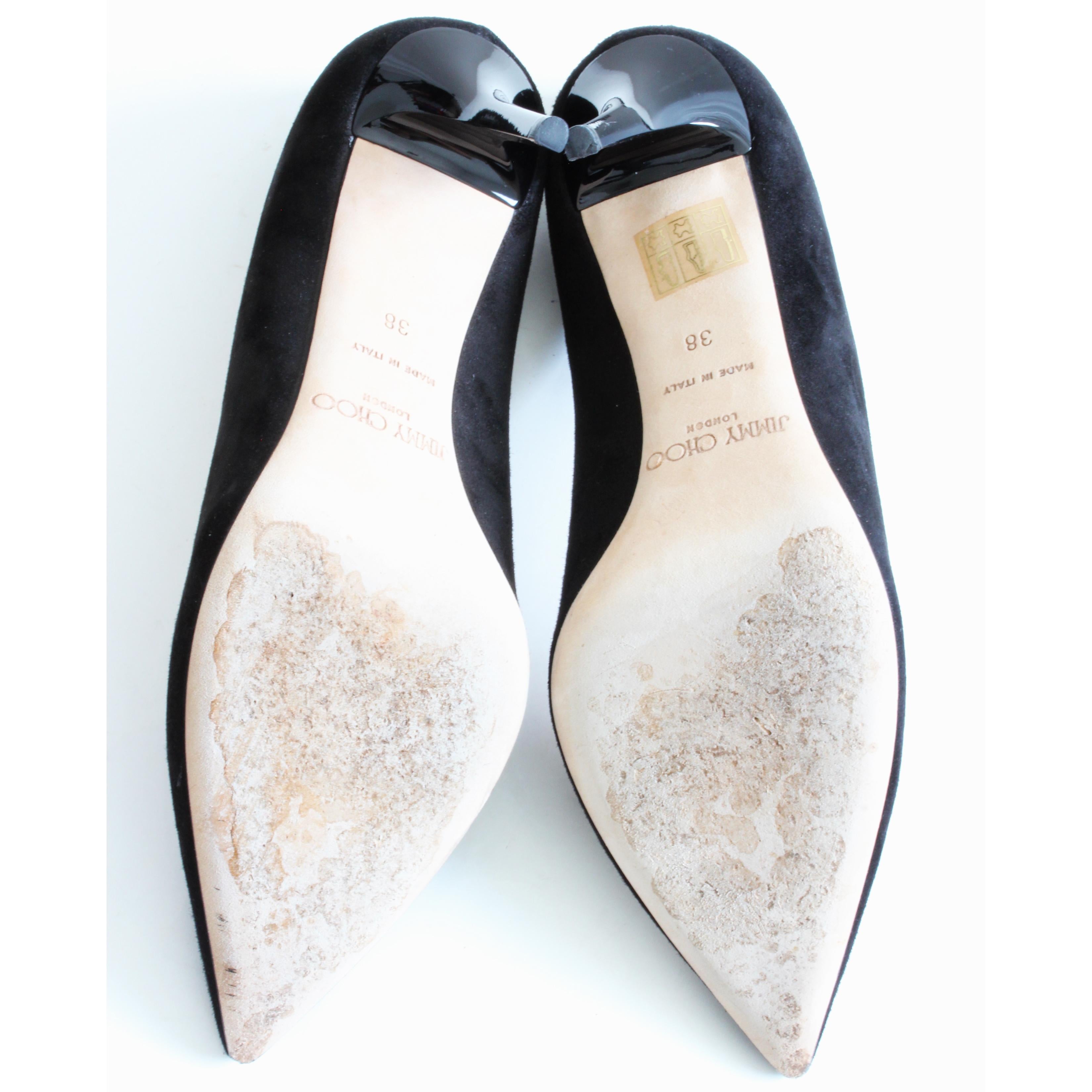 Jimmy Choo Heels Black Stiletto Pumps 247 Alia Suede Leather with Box For Sale 9