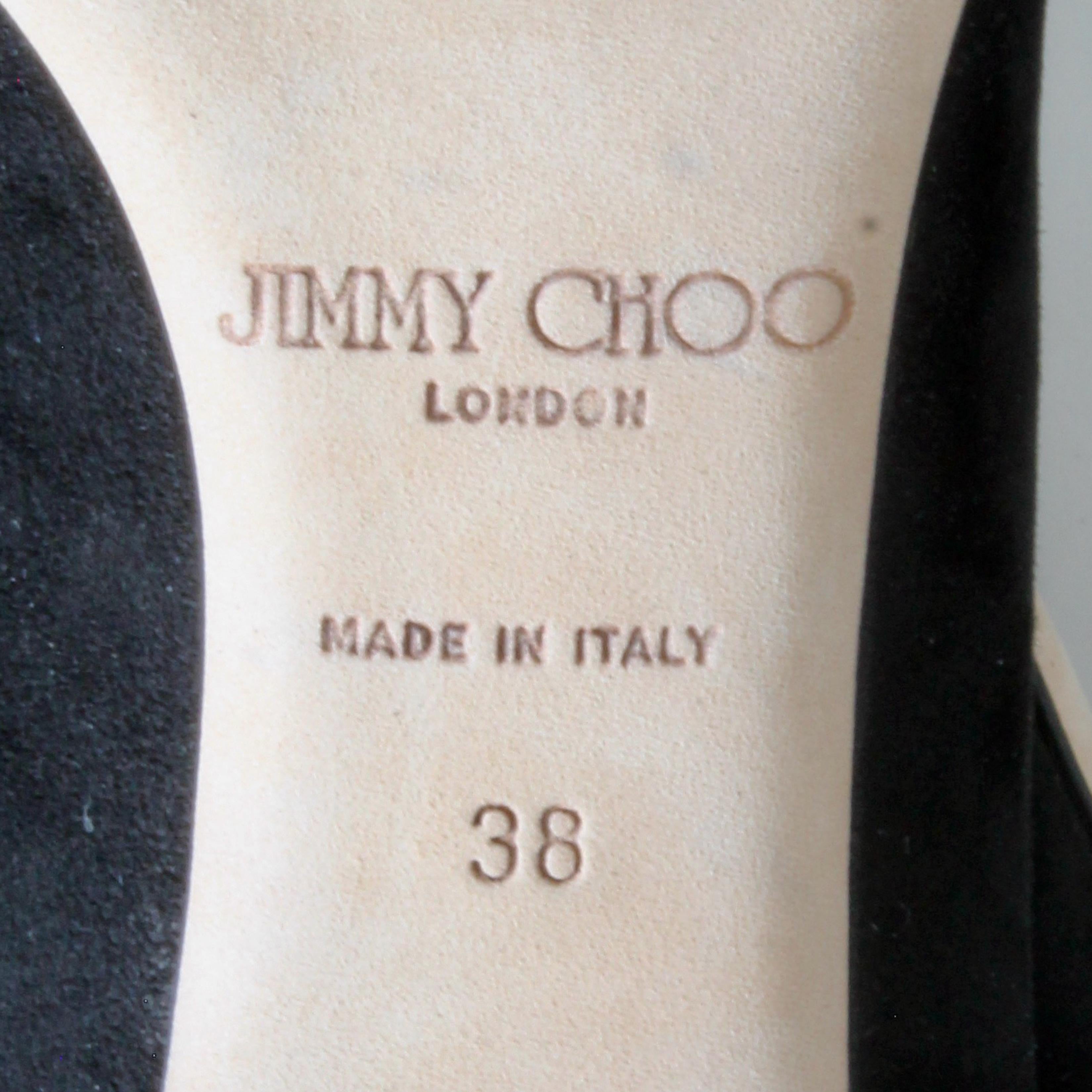 Jimmy Choo Heels Black Stiletto Pumps 247 Alia Suede Leather with Box For Sale 10