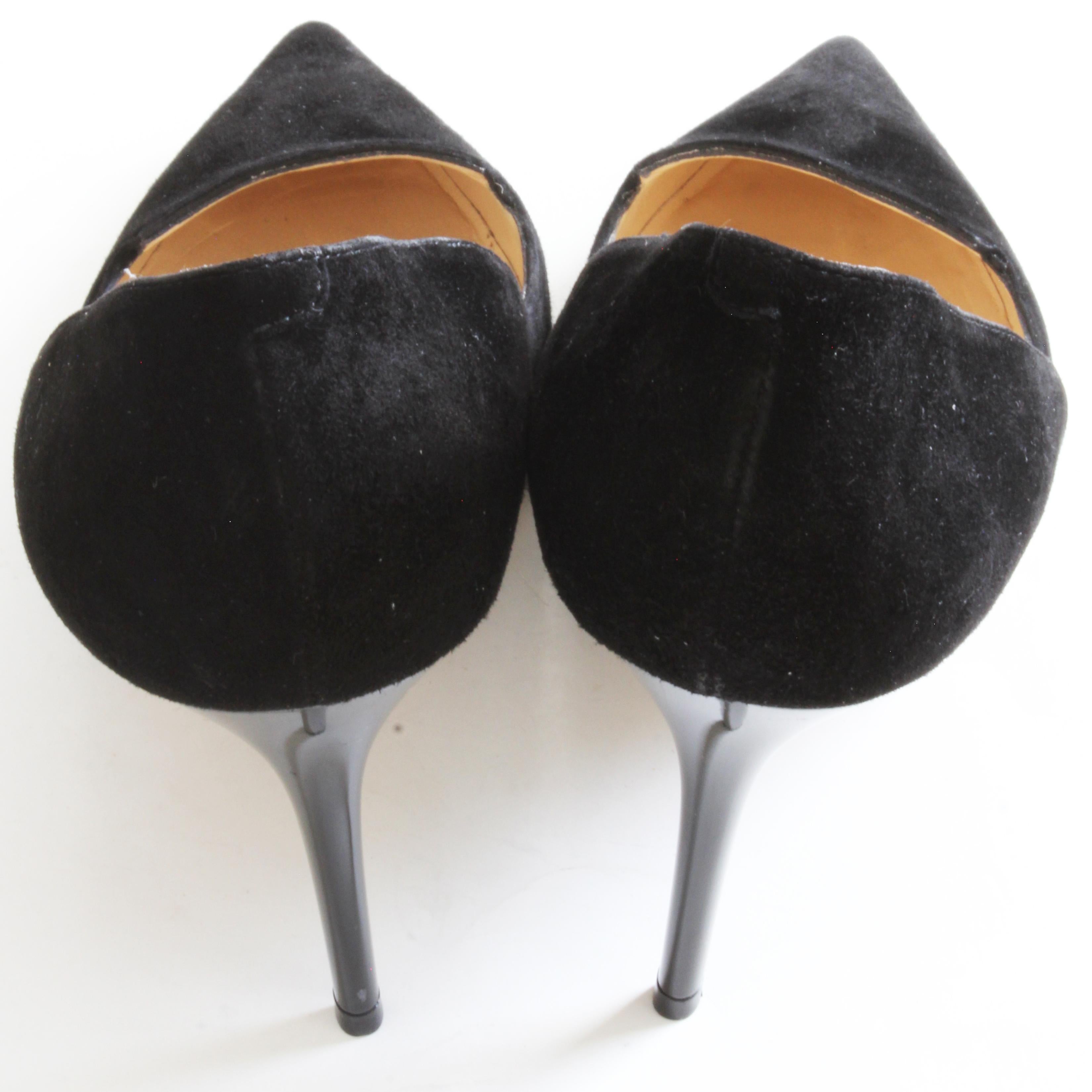 Jimmy Choo Heels Black Stiletto Pumps 247 Alia Suede Leather with Box For Sale 5