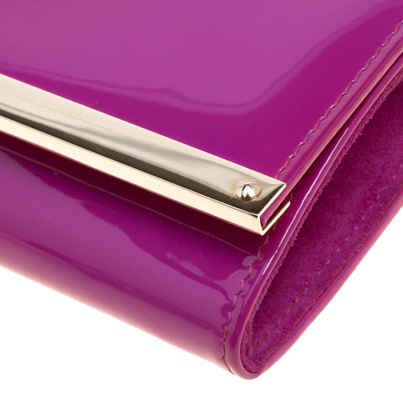 Jimmy Choo Hot Pink Patent Leather Milla Clutch Bag 4