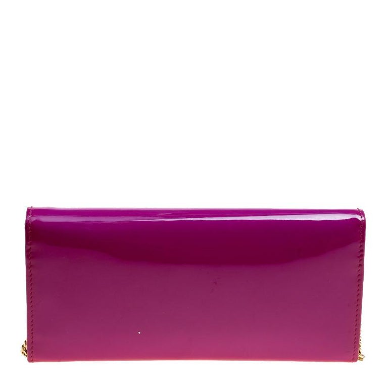 Jimmy Choo Hot Pink Patent Leather Milla Clutch Bag For Sale at 1stDibs