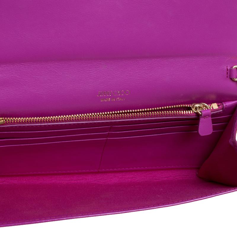 Women's Jimmy Choo Hot Pink Patent Leather Milla Clutch Bag