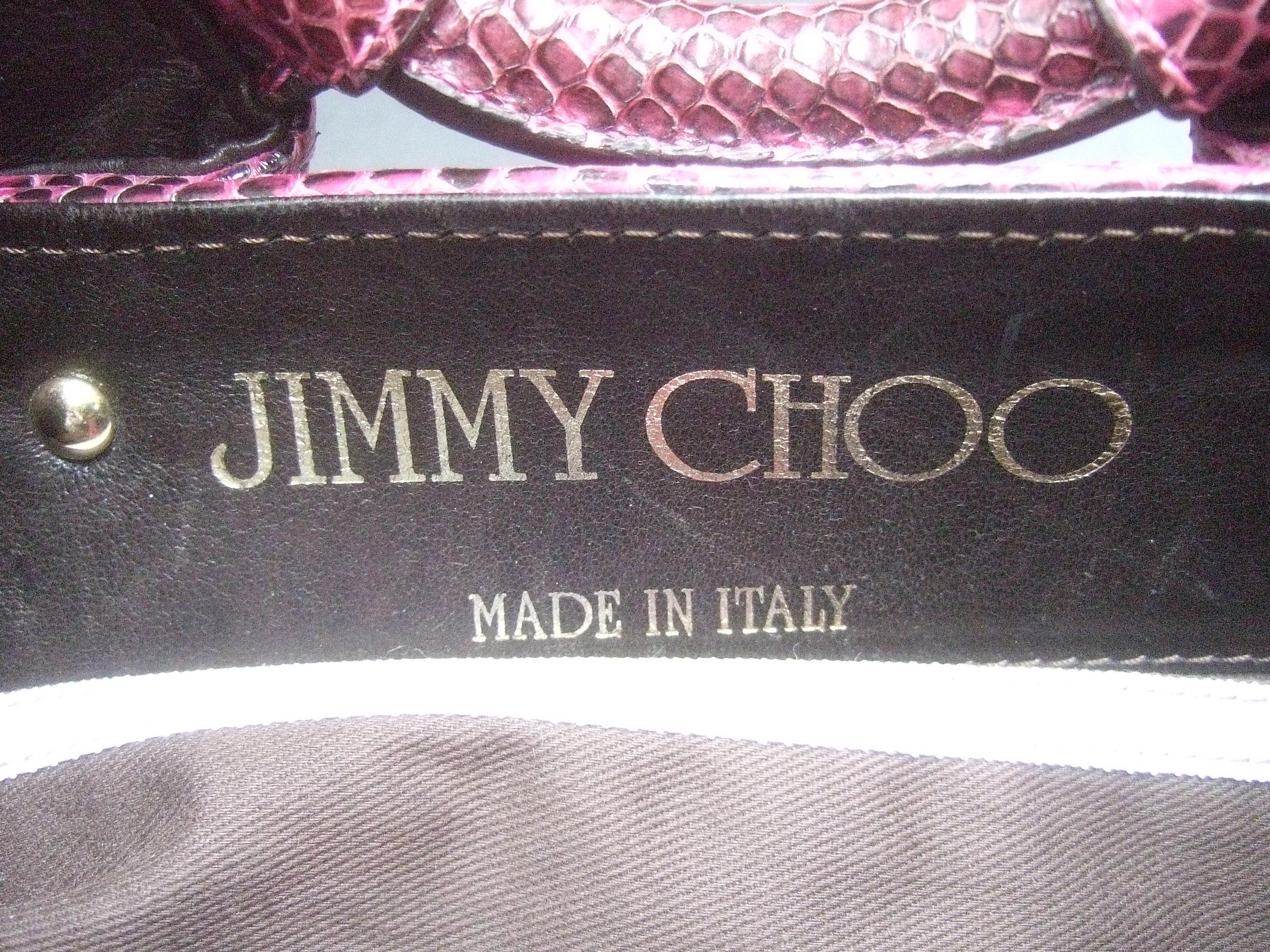Jimmy Choo Italian Straw Raffia Brass Metal Serpent Medallion Handbag c 1990 10