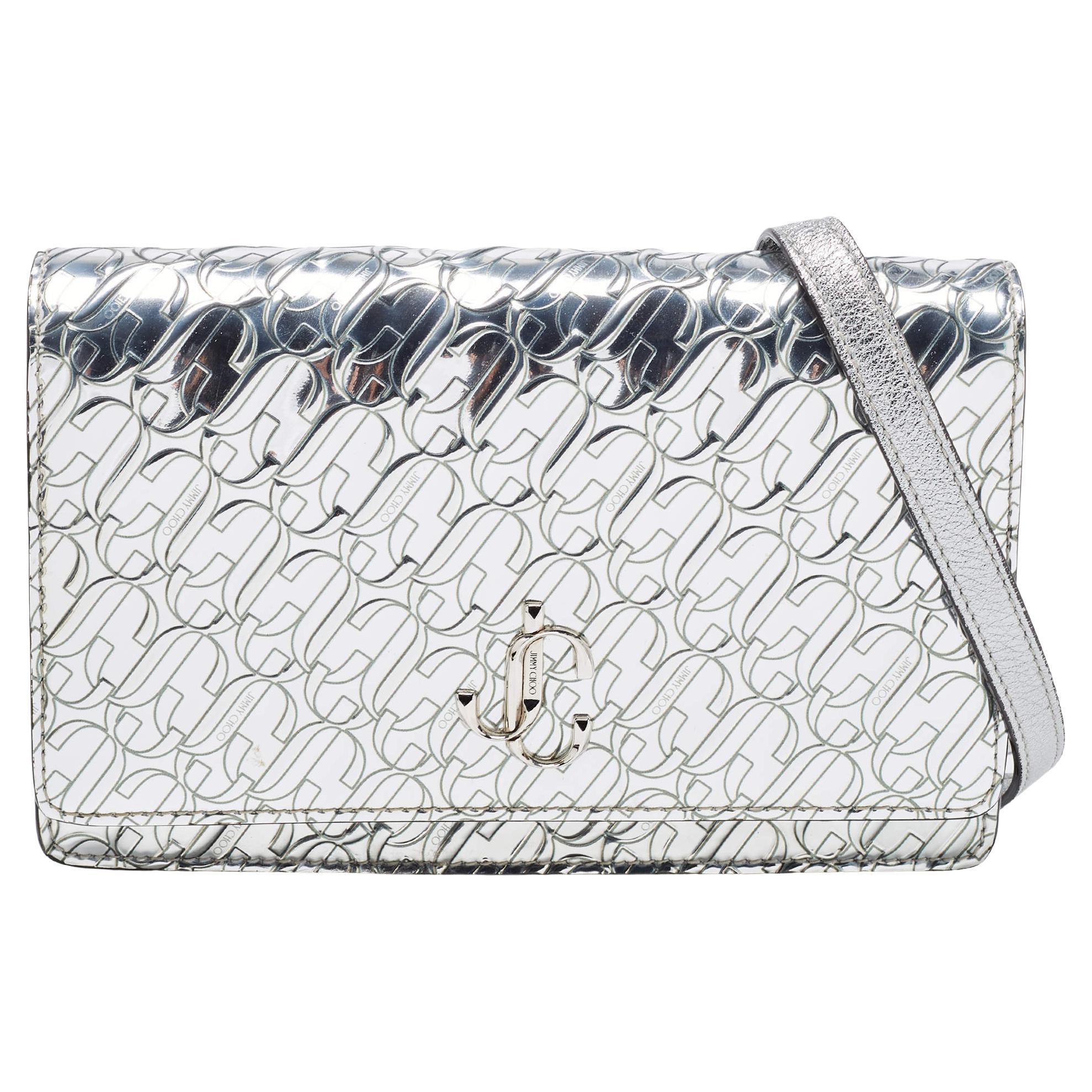 Jimmy Choo JC Embossed Patent Leather Palace Clutch Bag
