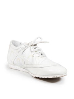 Jimmy Choo Jimmy Choo x Marine Serre White Leather Lace Up Trainers Size IT 39