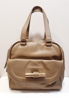 Jimmy Choo Justine  Leather Handbag - Taupe
