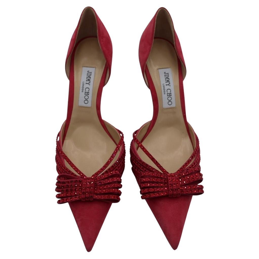 Jimmy Choo Kaitence 85 Red Suede Women
s Heels