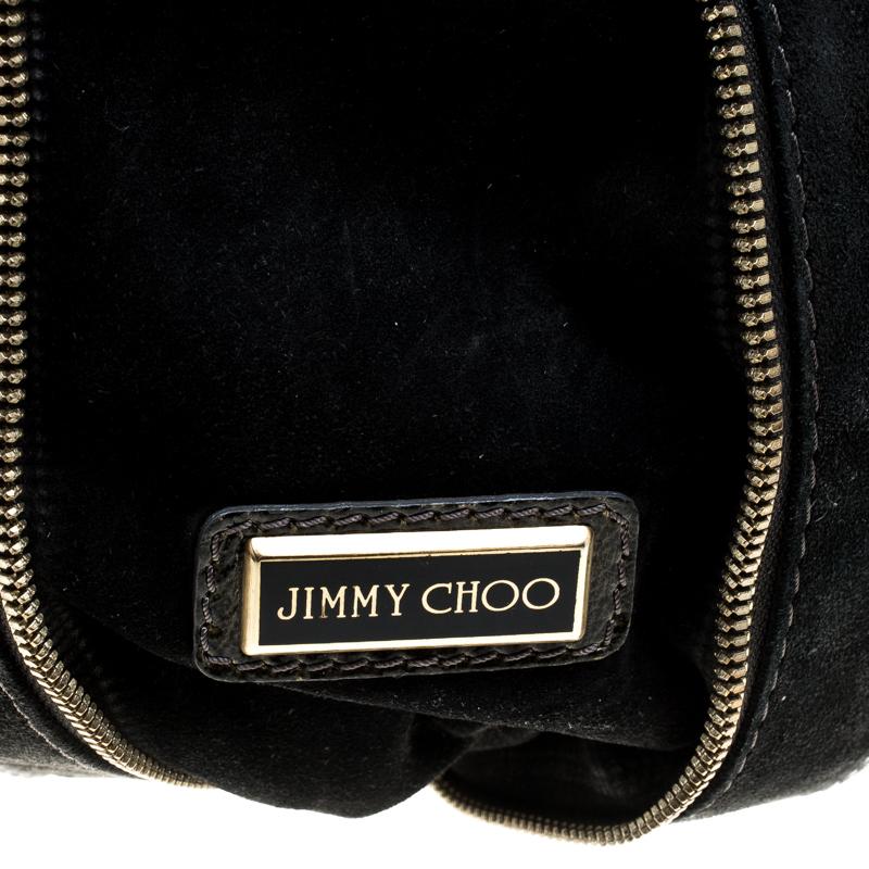 Jimmy Choo Khaki/Black Patent Leather and Suede Large Mona Tote 2