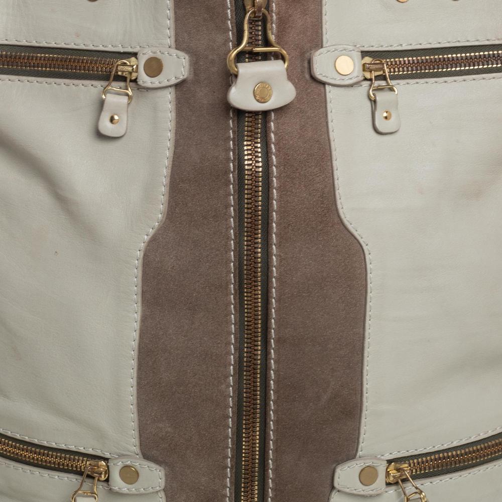 Jimmy Choo Khaki Grün Leder und Wildleder Große Mona Tote 5