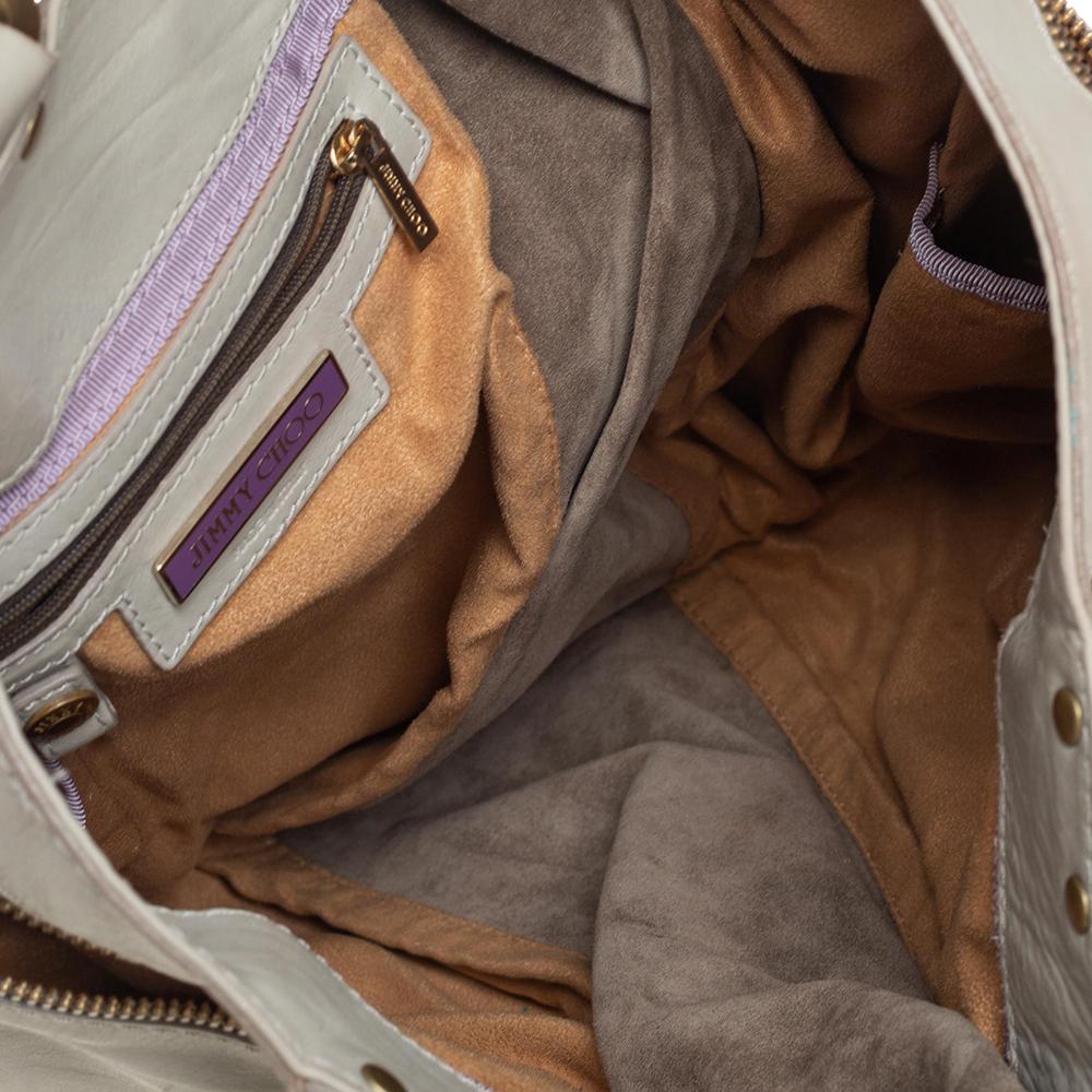 Jimmy Choo Khaki Grün Leder und Wildleder Große Mona Tote 3