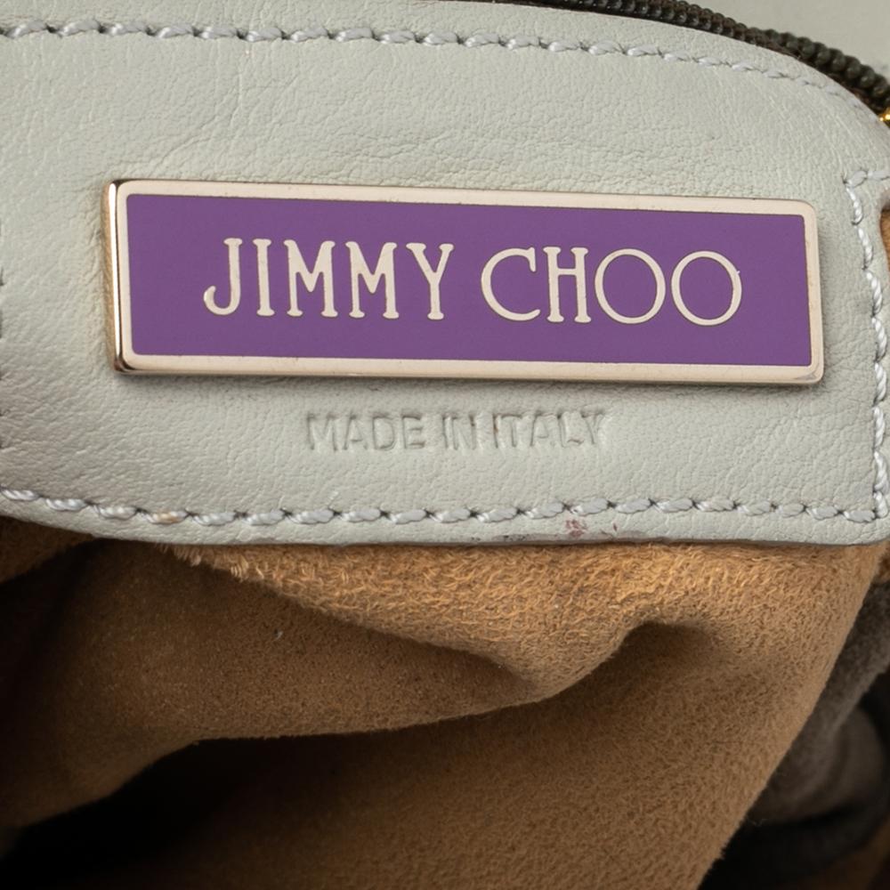 Jimmy Choo Mona-Tasche aus Khakigrünem Leder und Wildleder im Zustand „Gut“ im Angebot in Dubai, Al Qouz 2